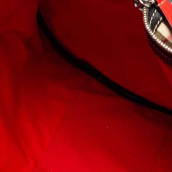 100% Authentic BURBERRY Large Vintage Check & Leather Barrel Bag - Free Shipping - Picture 10 of 16